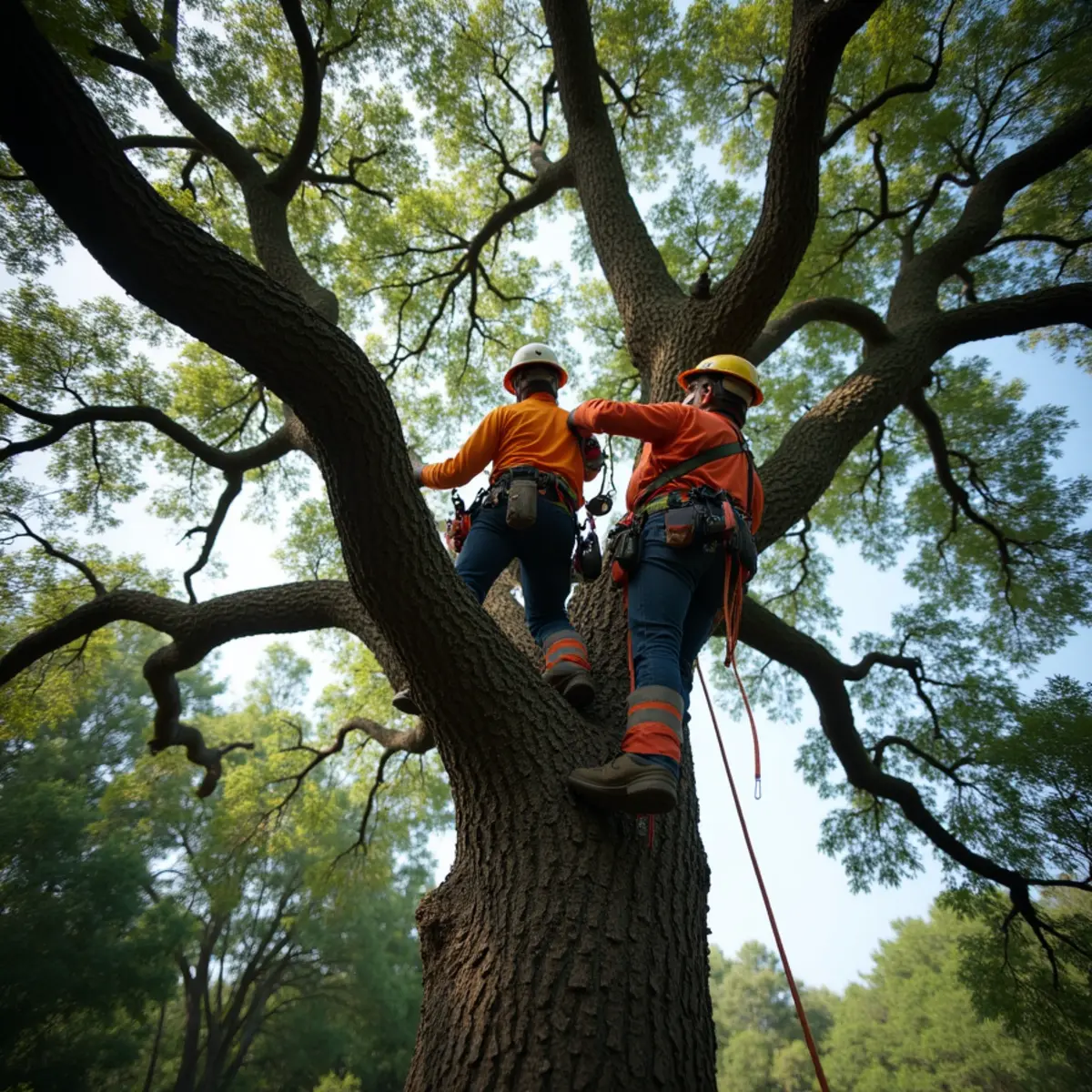 Field arborist inspection for cedar clearing wildfire