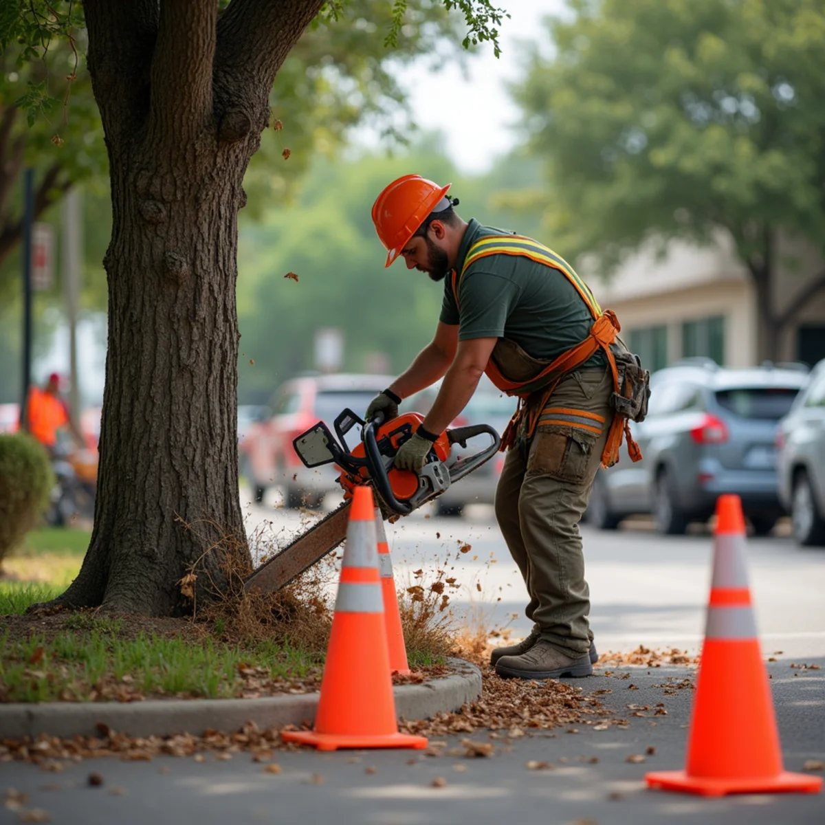 Commercial equipment and processing during commercial & hoa tree service