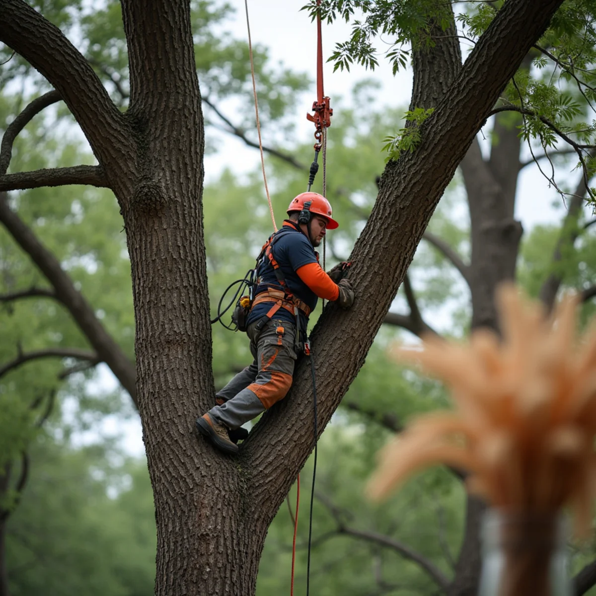 Commercial equipment and processing during hazardous & dead tree removal