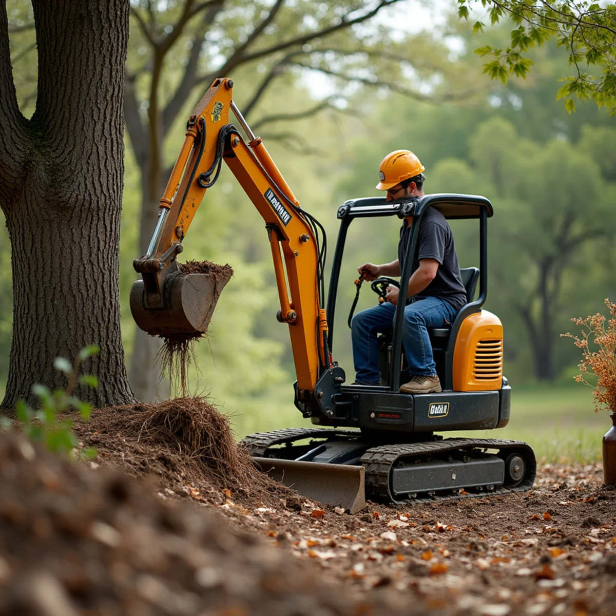 Commercial equipment and processing during lot & land clearing