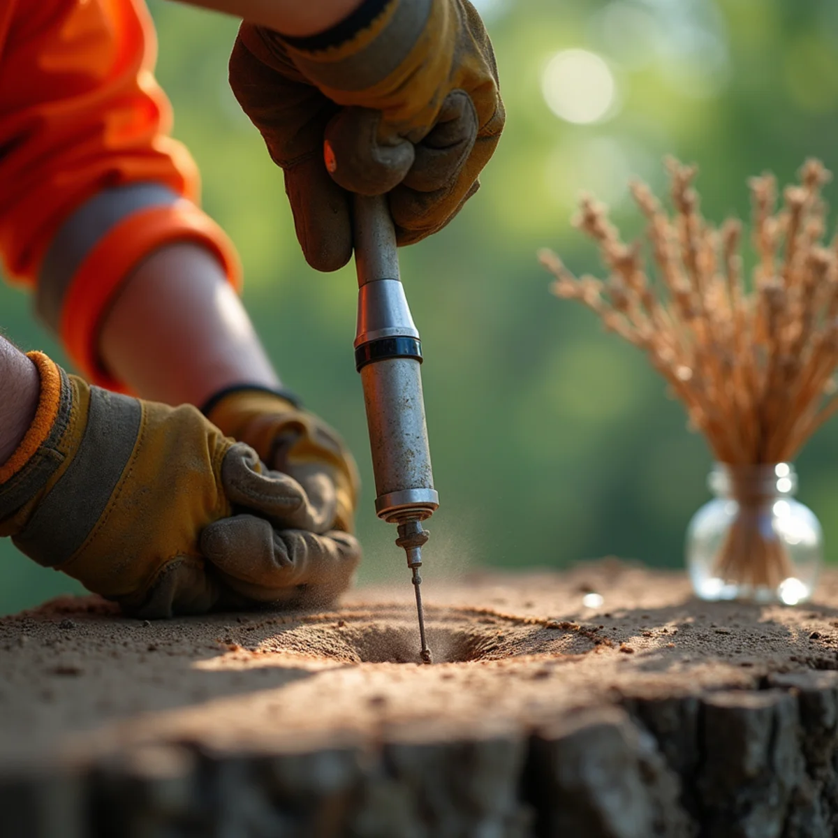 Commercial equipment and processing during oak wilt treatment & prevention