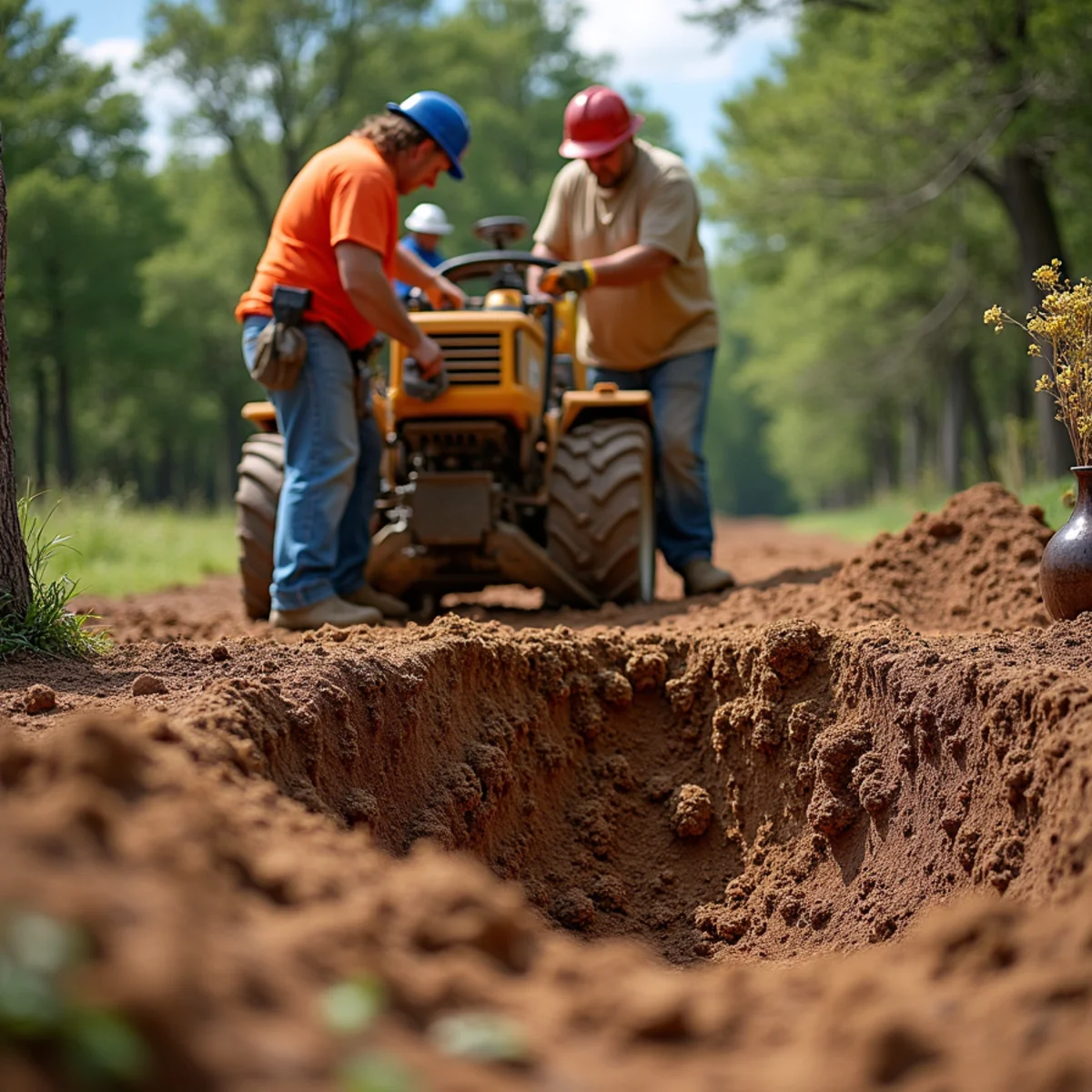 Stump grinding and clean backfill on Bastrop County property