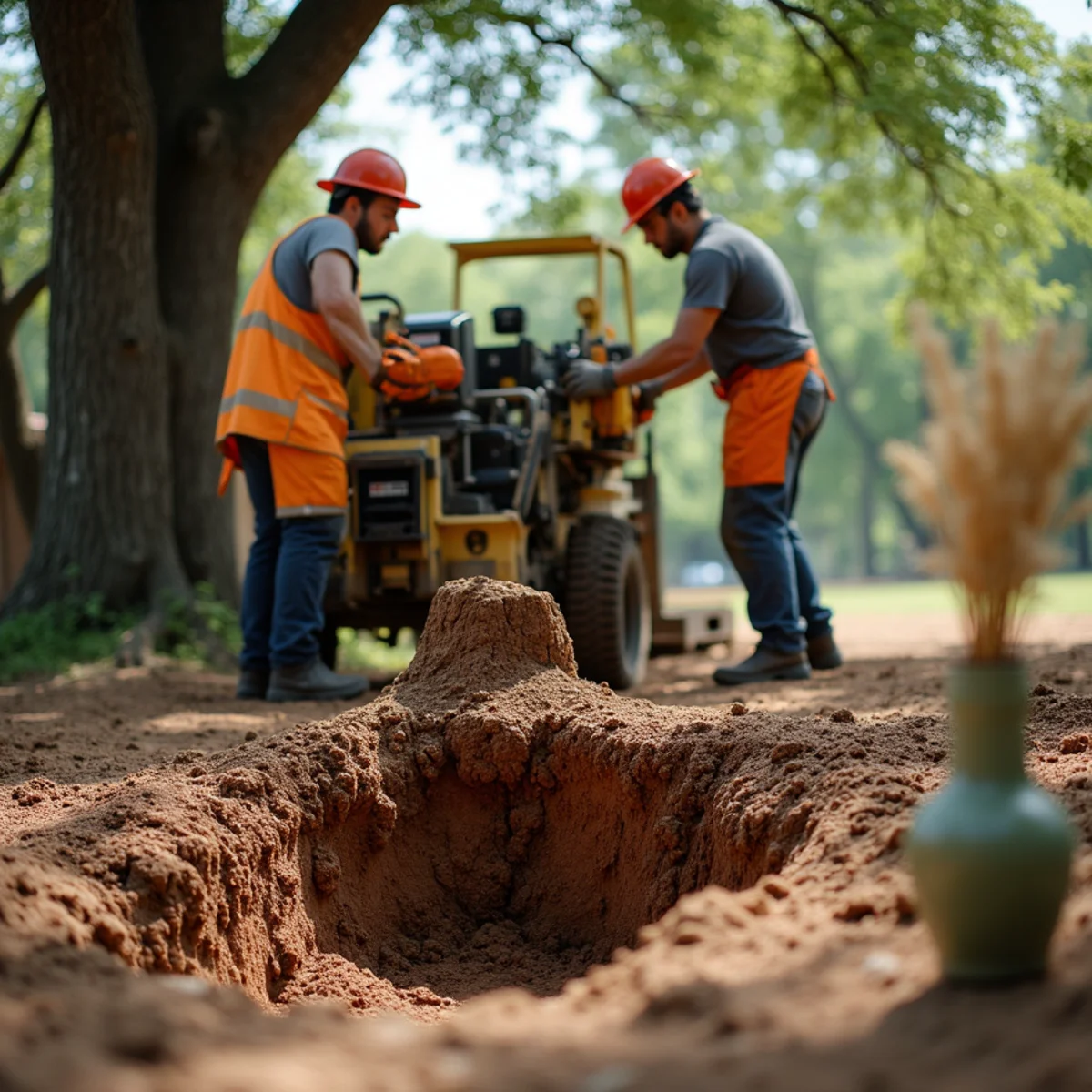 Stump grinding and clean backfill on Jollyville property