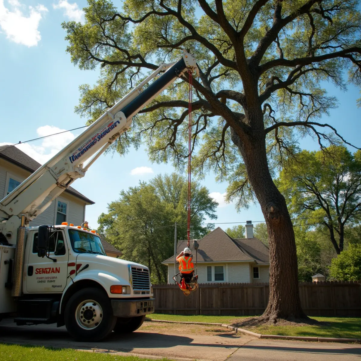 Tree removal and crane rigging in Leander TX