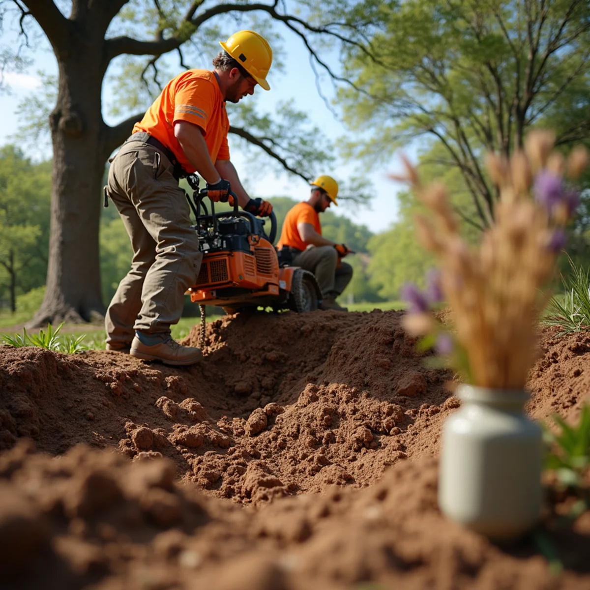 Stump grinding and clean backfill on Liberty Hill property