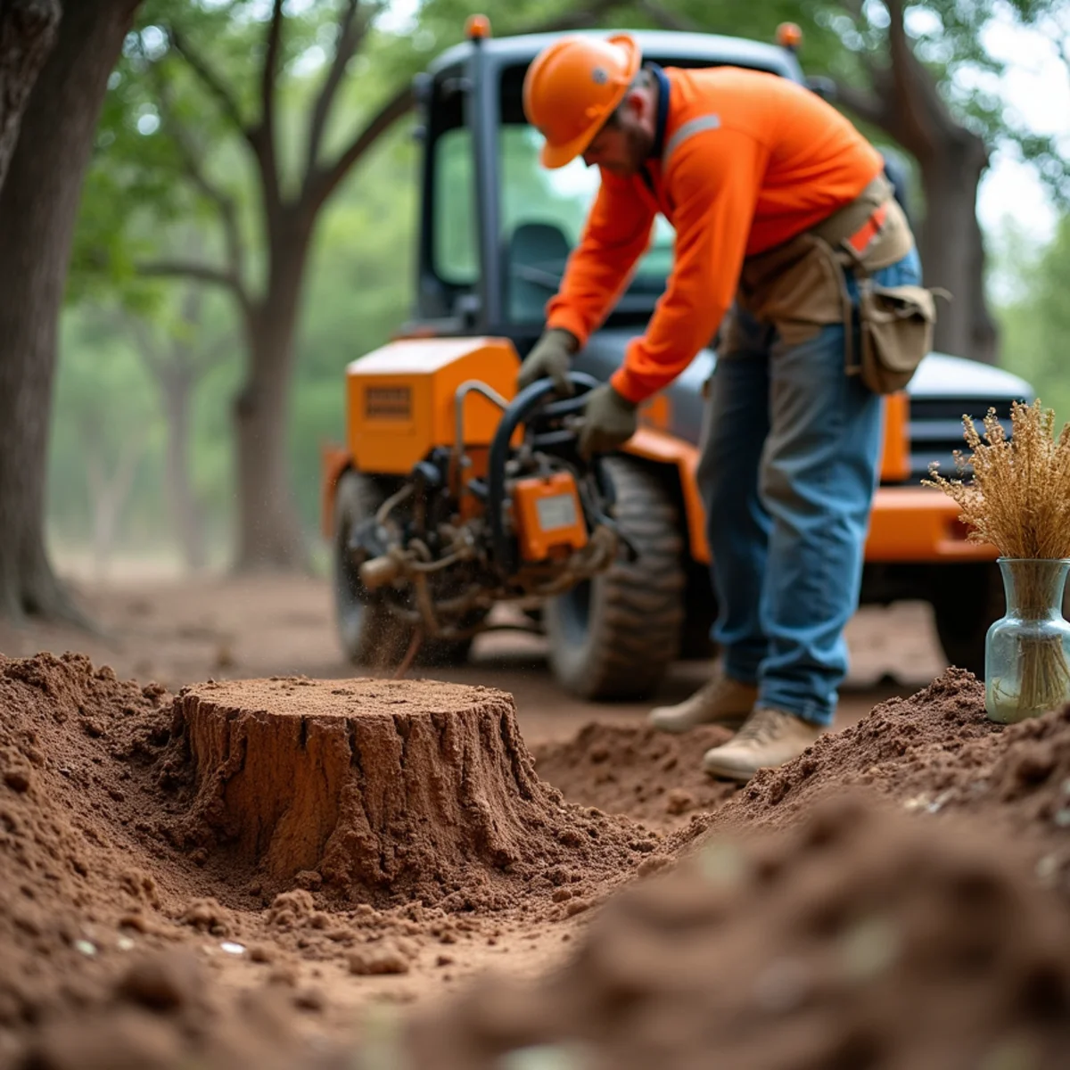 Stump grinding and clean backfill on Rollingwood property