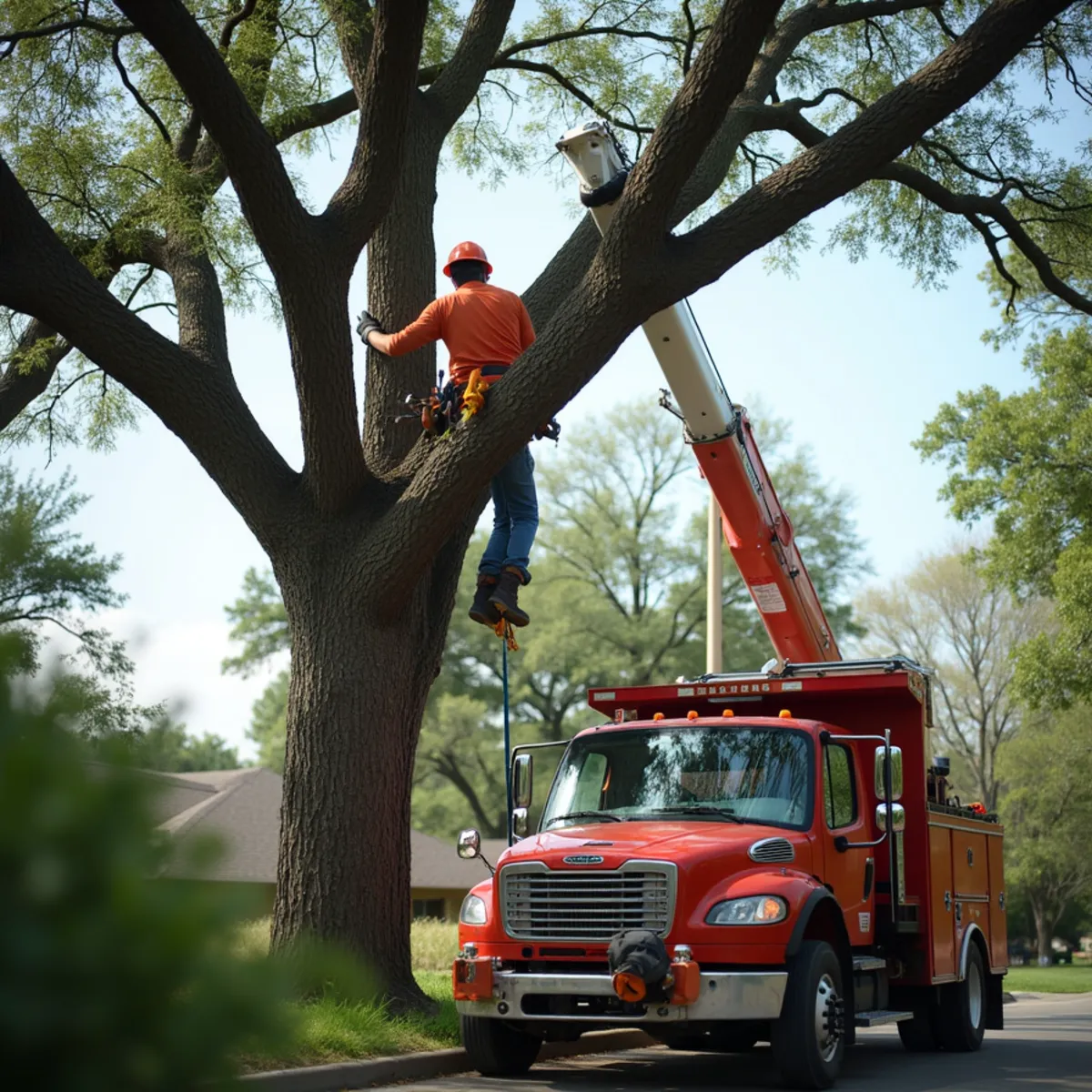 Tree removal and crane rigging in Wells Branch TX
