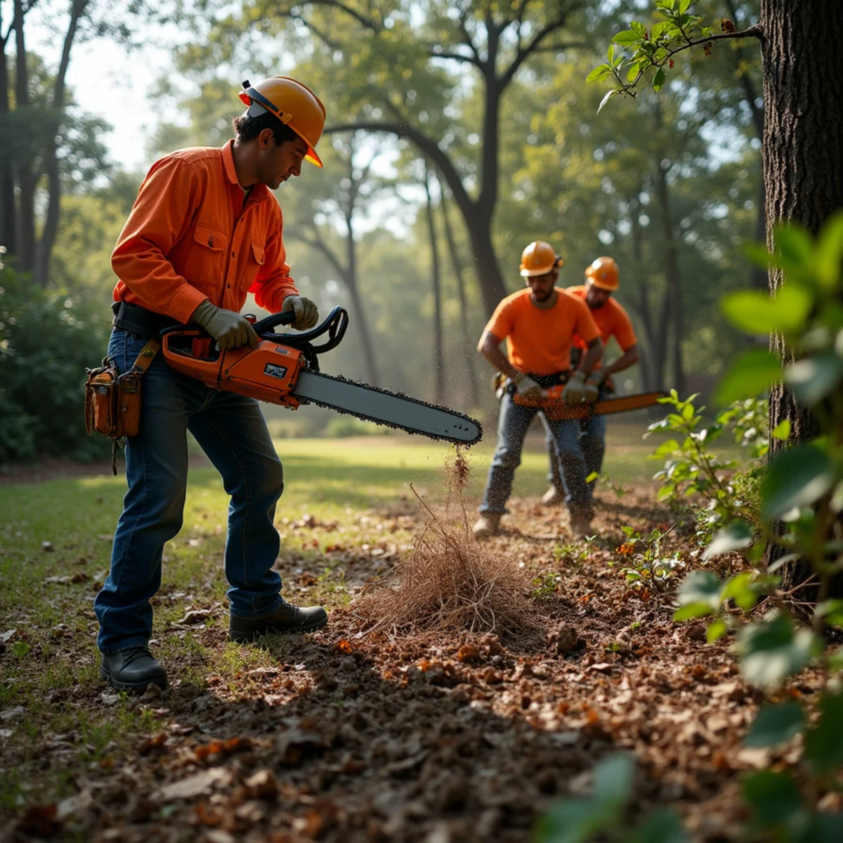 Emergency storm debris chipping and yard cleanup in Wells Branch TX