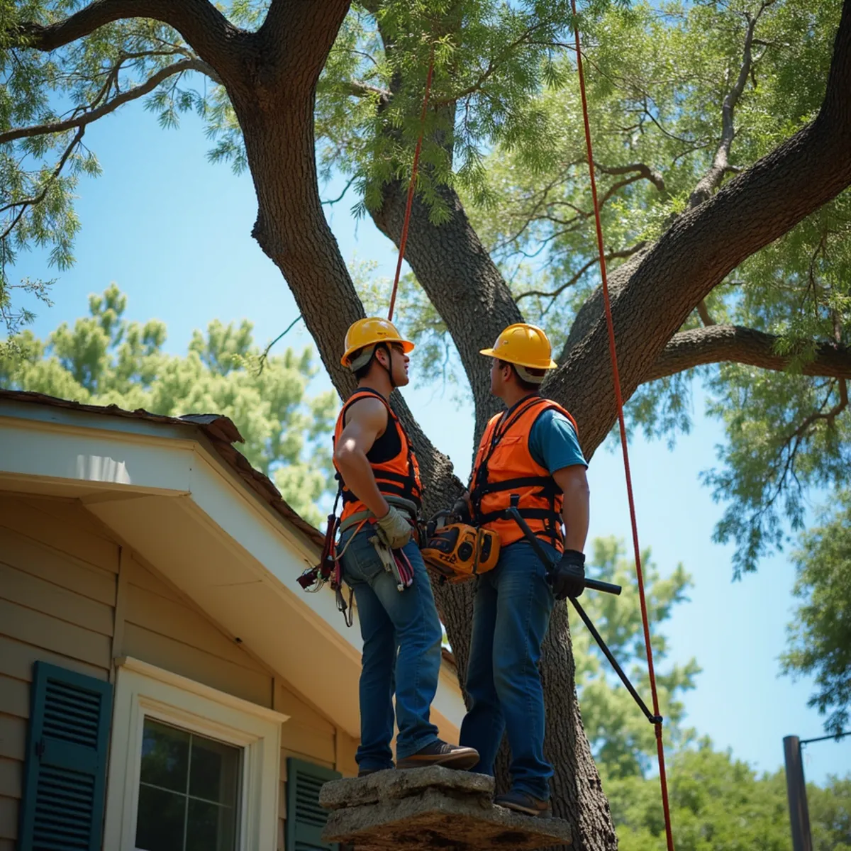 Tree removal and crane rigging in Williamson County TX