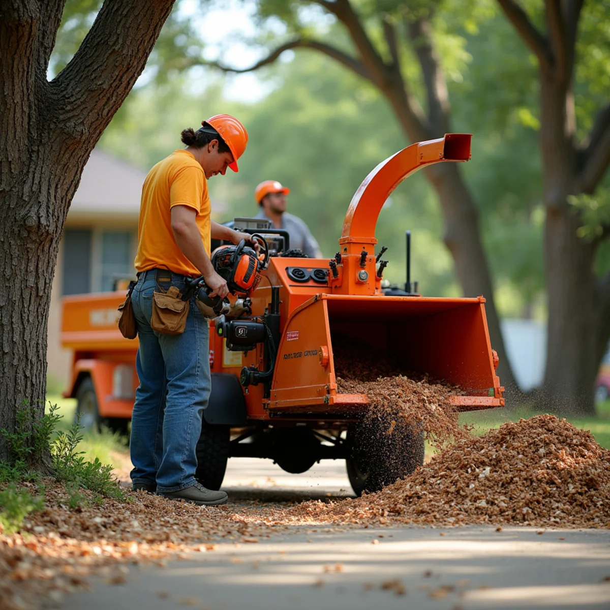 Commercial equipment and processing during tree removal