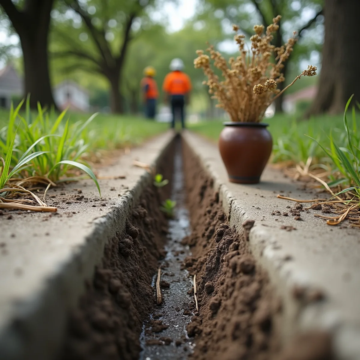 Commercial equipment and processing during tree root removal